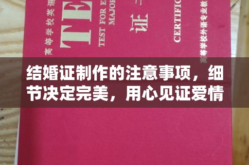 敖汉旗结婚证制作的注意事项，细节决定完美，用心见证爱情